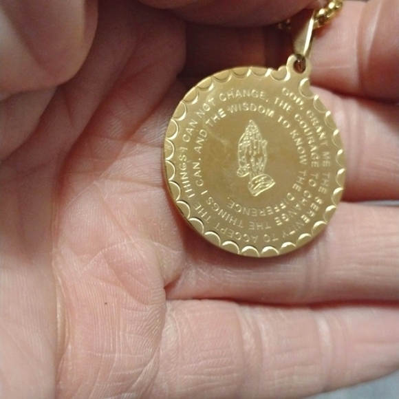 ROCAWEAR LORD'S PRAYER UNISEX STAINLESS STEEL PENDANT 26"NECKLACE - Picture 2 of 9